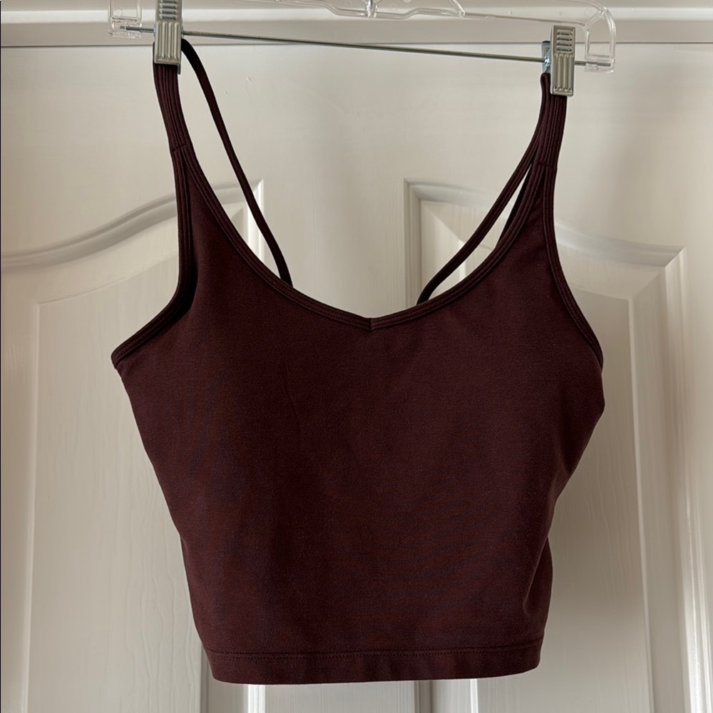 Vuori Brown Fitted Crop Camisole Top